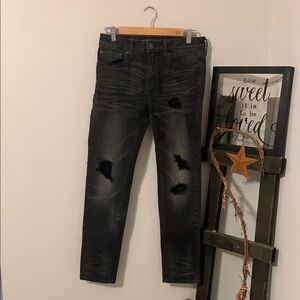 American Eagle Outfitters Black Skinny Distressed Jeans